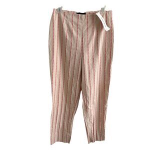 Piazza Sempione Floral ribbon Striped Tapered Cotton Pants IT 46 US 6 Italy